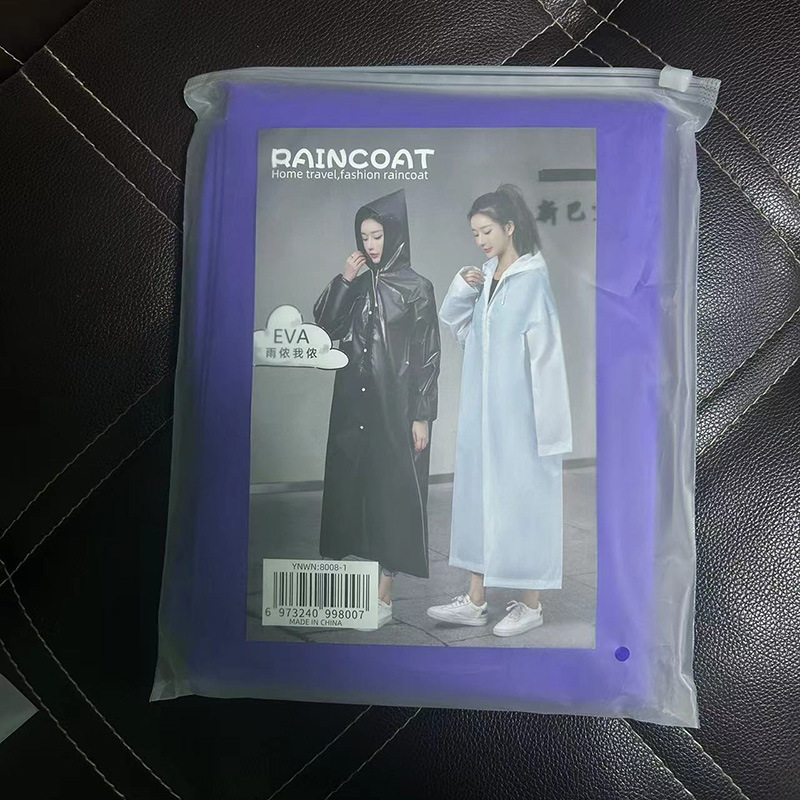 Picture of Thickened Disposable Raincoat Adult Frosted Unisex Eva Outdoor Lightweight One-Piece Extended Poncho Logo