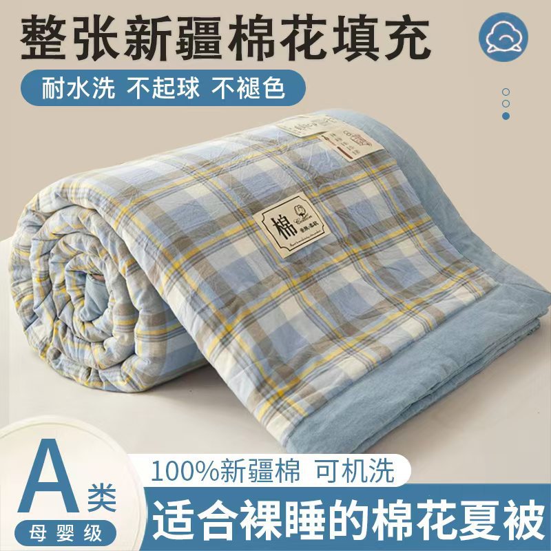 Xinjiang Cotton Quilt Air-conditioning Quilt Summer Dormitory Single Thin Summer Quilt Summer Cool Quilt Core Pure Water Washable Cotton Machine Washable