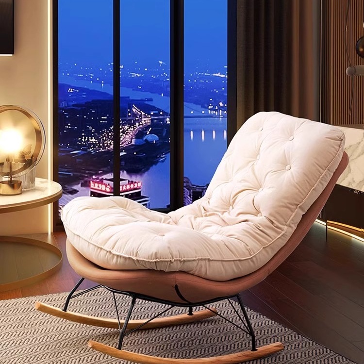Living Room Rocking Chair, Light Luxury Balcony Leisure Chair, Home Leisure Adult Lounge Chair, Single Sofa Chair, Lazy Lounge Chair