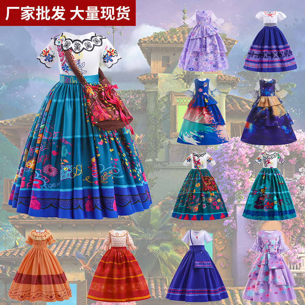 Magic Full House Children's Dress-Up Clothes Mirabel cosplay Costume Festival Play Dress Skirt Combo