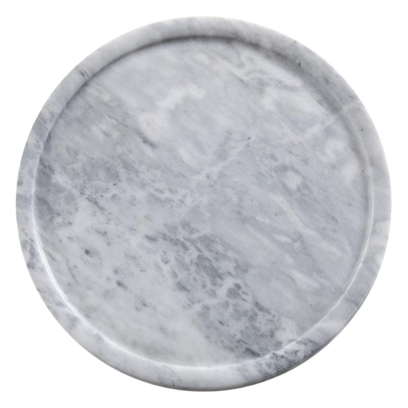 Scandinavian Ins Style Marble Round Tray Home Soft Decoration Model Room Decoration Bathroom Storage Tray