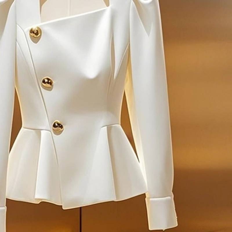 French Style Small Fragrant Style Waist-Cinching Long-Sleeved Shirt New Age-Reducing Korean Style Square Collar Shirt Top for Women