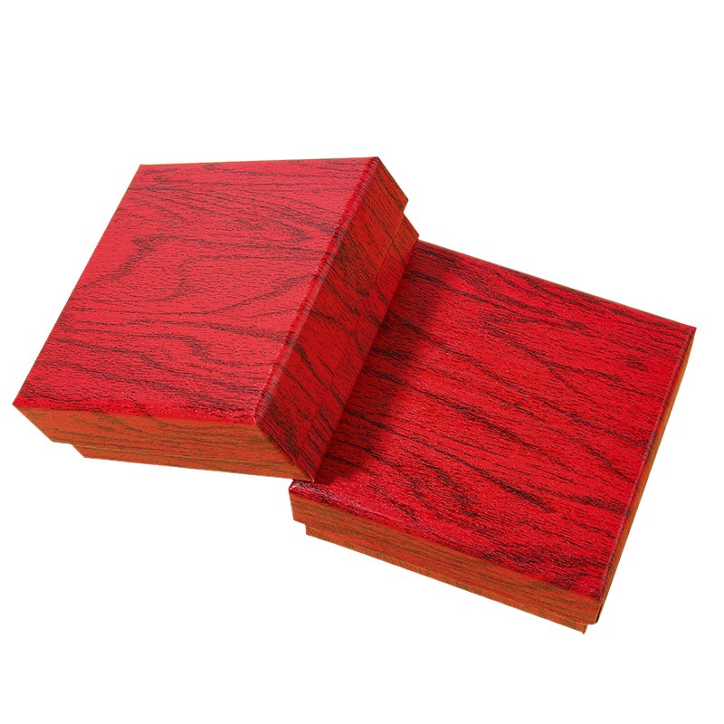Vintage red wood grain jewelry packaging box jewelry box keychain bracelet necklace jewelry box in stock wholesale