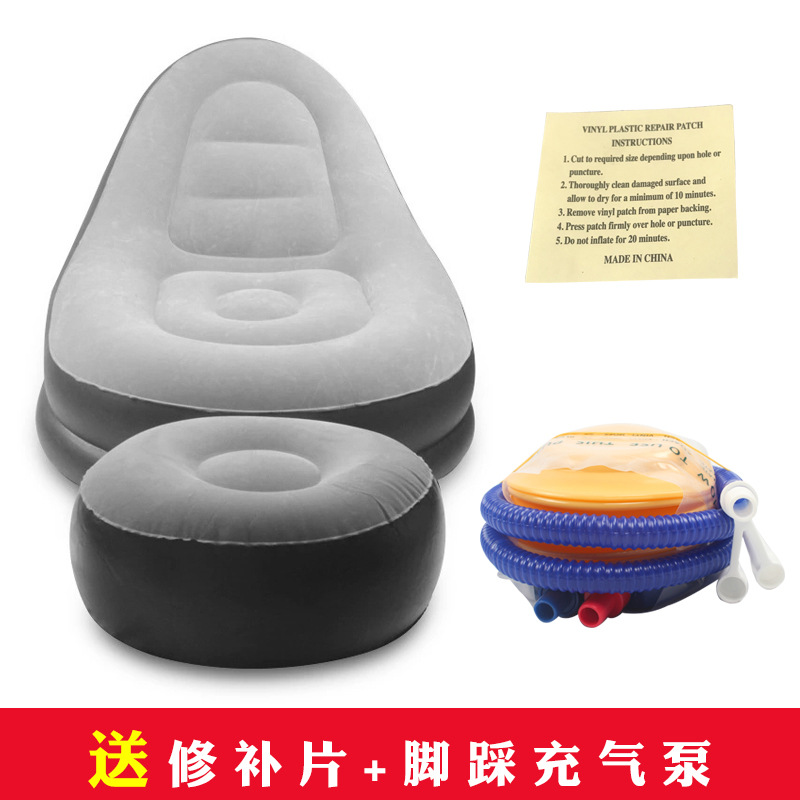 Picture of In stock inflatable home lazy sofa transparent sequin recliner portable PVC inflatable sofa outdoor portable