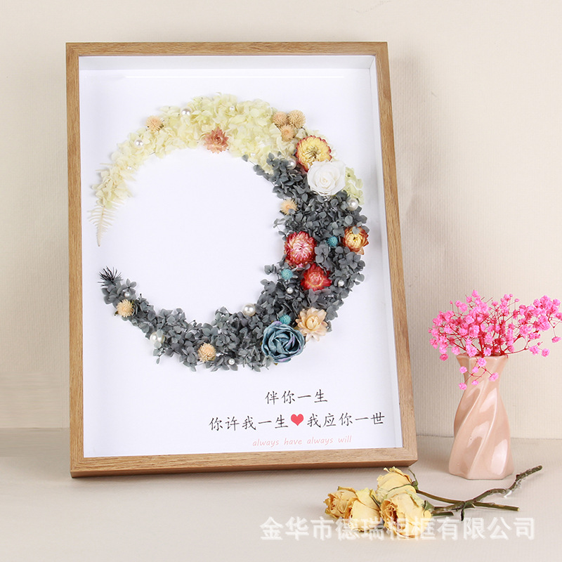 Picture of Dried Flower Stereo Hollow Photo Frame Handmade Clay Frame Table Immortal Flower Butterfly Specimen Frame DIY Frame Wholesale