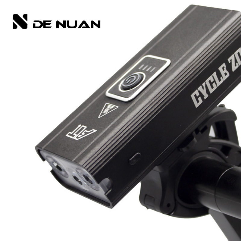 New bicycle light 3T6LED flashlight USB rechargeable strong light mountain bike aluminum alloy night riding headlight