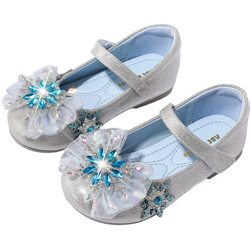 Picture of Girls Crystal Shoes 2025 Spring New Children Fashion Velcro Flat Shoes Baby Rhinestone Soft-soled Princess Shoes