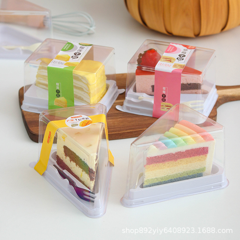 Triangle lasagna cake box 8 inch mousse cake cut box packaging box disposable packaging box