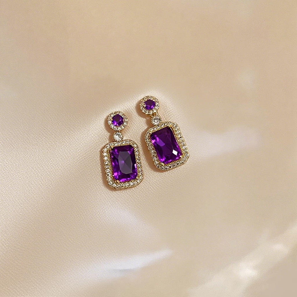 Picture of Emerald Pendant Necklace Women's All-match High-end Jewelry suit Women's Three-piece Set Earrings Ring Jewelry