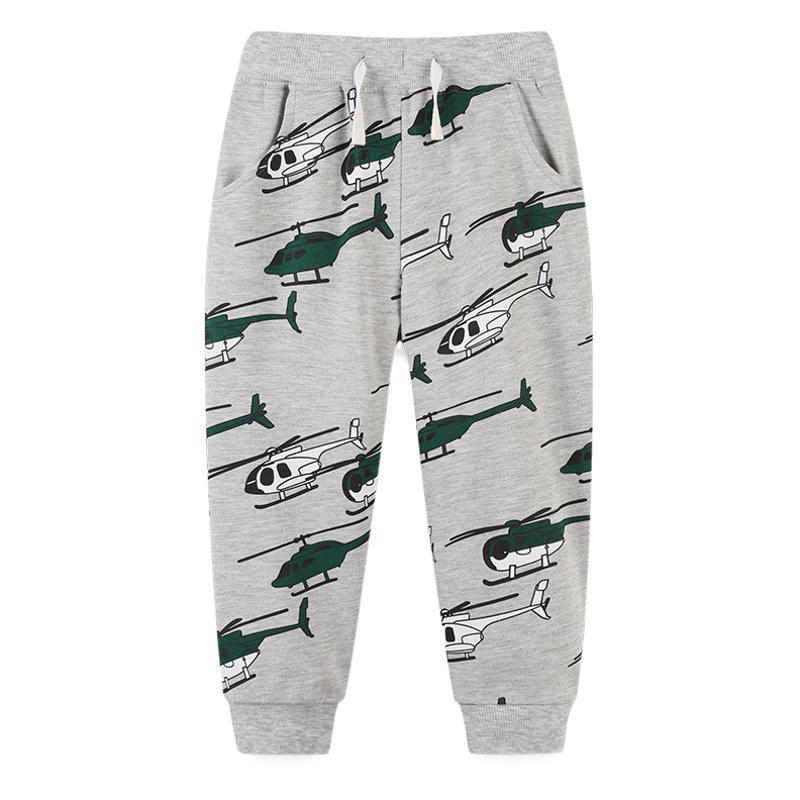 European and American style children's pants autumn new printed aircraft boys' pants children's sports pants a generation of hair