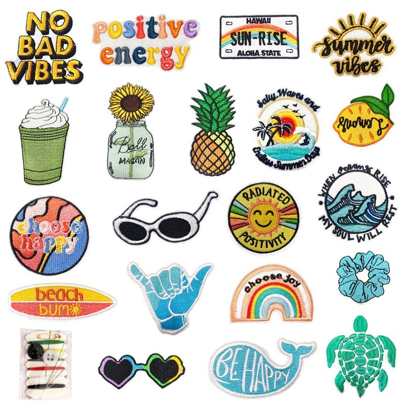 Colorful Fashionable Cute Cloth Stickers Cartoon Chapter Embroider Cloth Stickers Computer Embroider Labels Summer Style Ironing Embroider Appliques