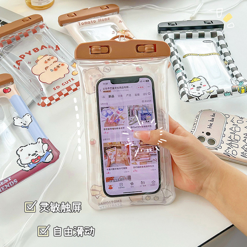 Picture of Lovable Kabibala Mobile Phone Waterproof Bag Cartoon Airbag Floating Touchscreen Protective Cover Swimming Mobile Phone Bag