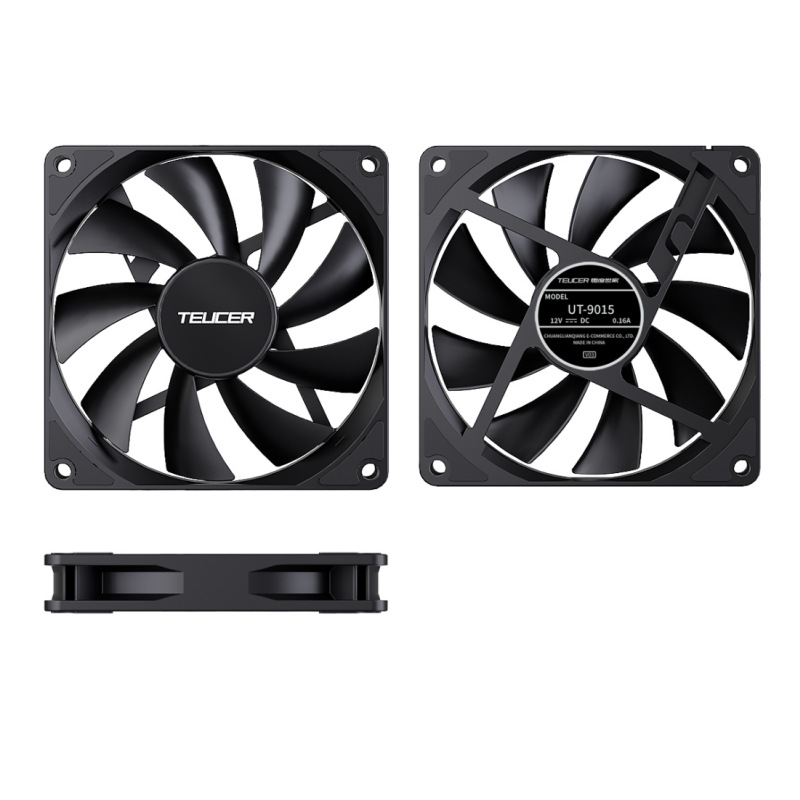 Picture of Teucer 9015 Thin Fan Desktop Computer Case 9cm Fan Black 9015 Temperature Control Silent Cpu Radiator