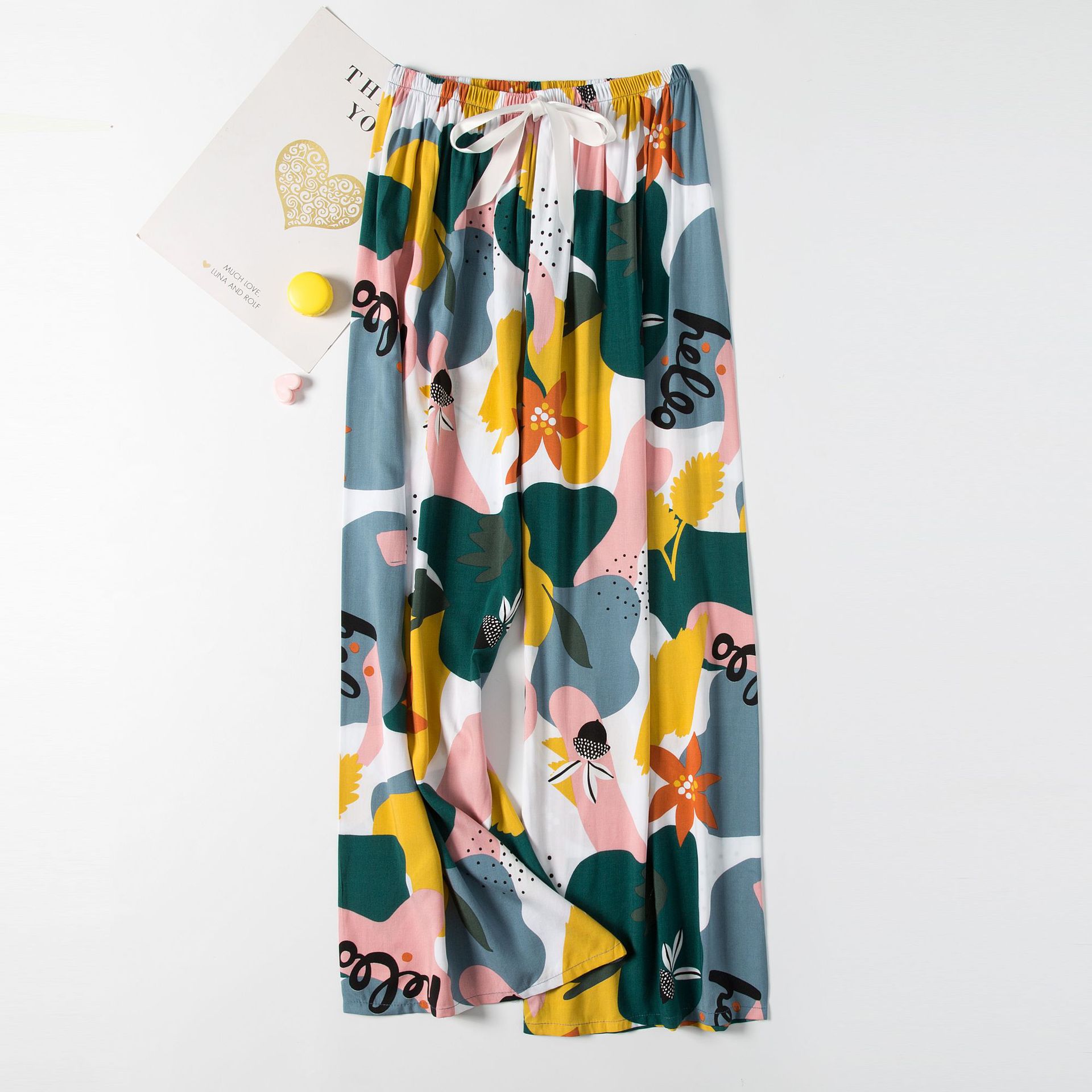 Picture of Cotton silk pajama pants women's spring and summer artificial cotton beach pants can be worn outside plus size cotton silk home wear cropped pants