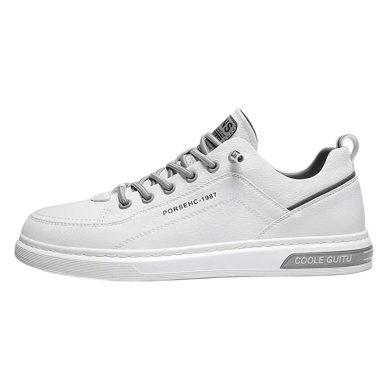 Men's Shoes 2024 New Spring Men's Casual Leather Shoes Korean Style Trendy Versatile Trendy Shoes Men's Small White Shoes 1987