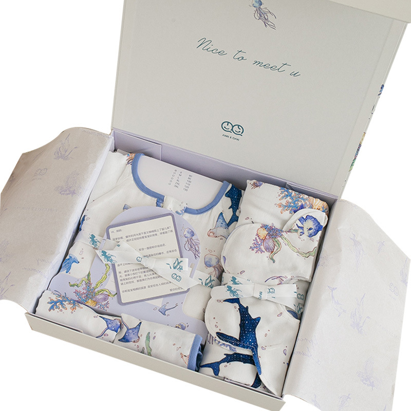 Picture of Xiao An Dan 25 Spring and Summer New Baby Gift Box Newborn Supplies Baby Full Moon High-end Six-piece Gift Box