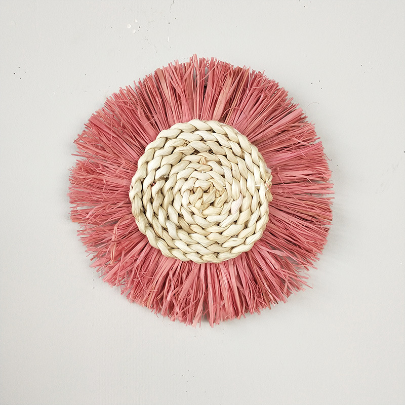 Picture of Pastoral Style Wall Decoration Handmade Straw Wall Decoration Background Wall Decoration Moroccan Style Decoration Sofa Bedside Hanging Decoration