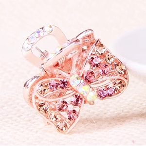 Picture of New small size Grab Clip Hair Clip Hair Clip Adult Bangs Hair Clip Children Top Clip Electroplated Rhinestone Elegant Hair Accessories Headdress