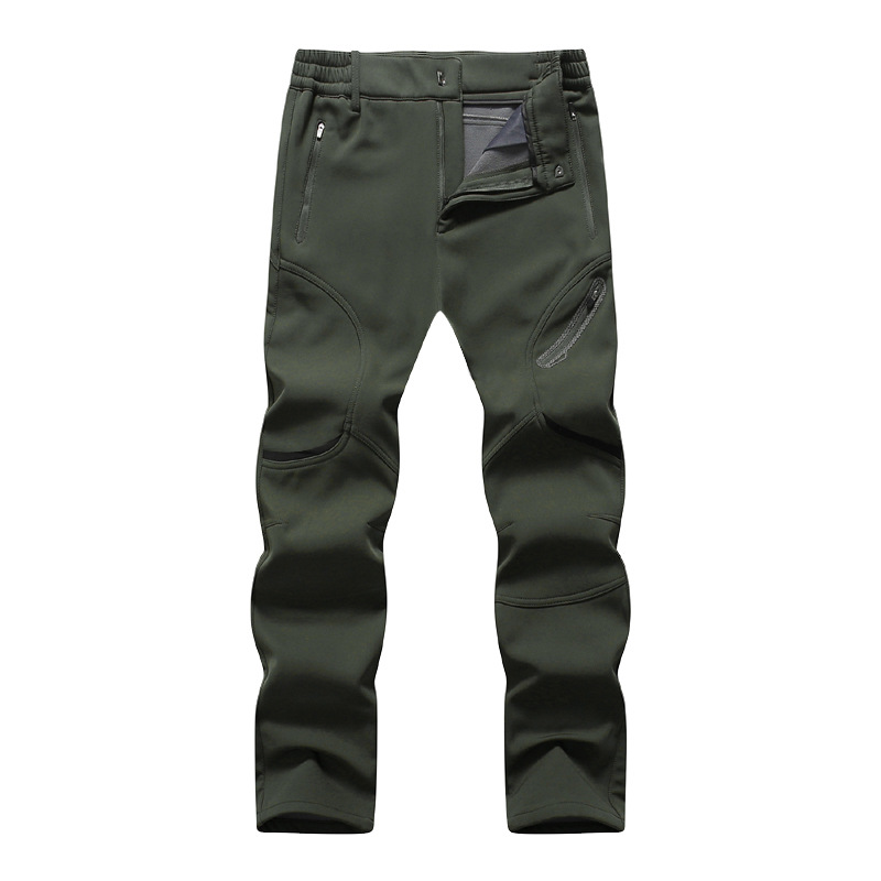 Picture of Soft Shell Charge Pants Hiking Pants Men's Thickened fleece-lined Windproof Warm Extra Large Size Outdoor Hiking Pants for Autumn and Winter