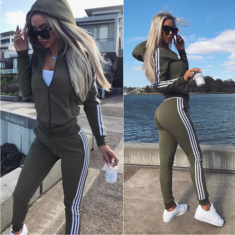 AliExpress wish hot! European and American foreign trade Amazon women's new sports leisure suit
