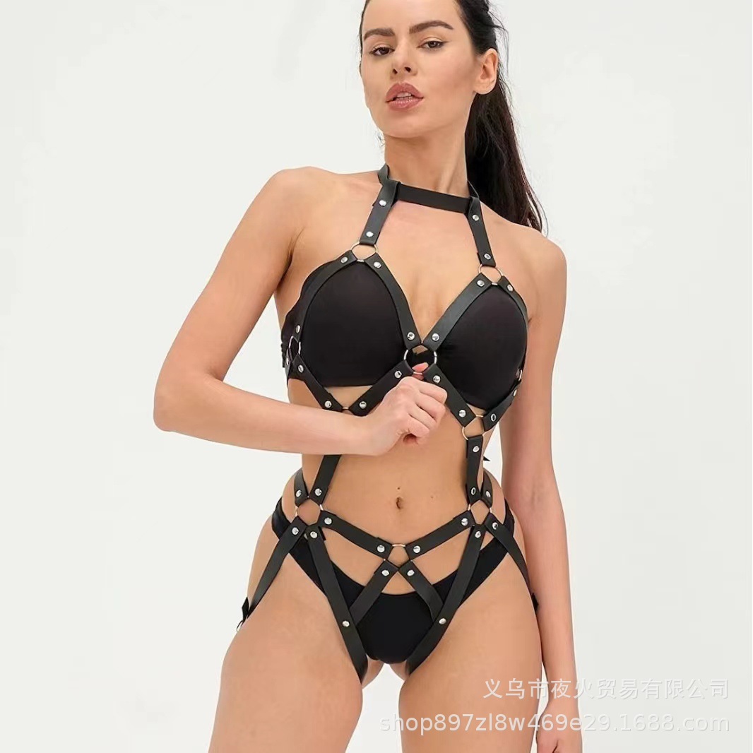 Factory wholesale sex toys leather sex clothing alternative leather binding hollow belt clothing accessories