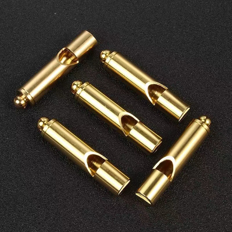 Picture of Loud Compact Brass Whistle Outdoor Survival Equipment Military Fan Supplies Retro Referee Brass Survival Pendant Wholesale