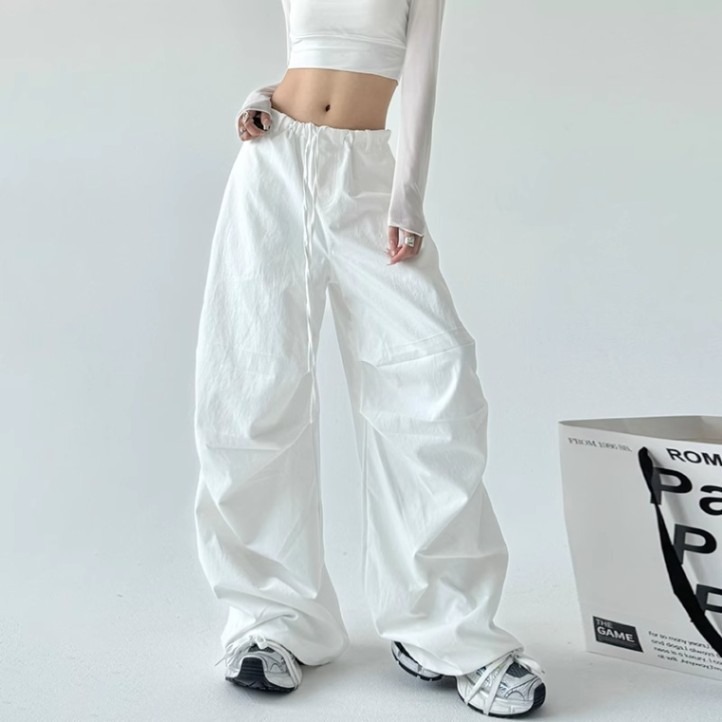 White Wide Leg Pants Women's Spring and Autumn Loose Casual Pants Pants Pants Straight Pants