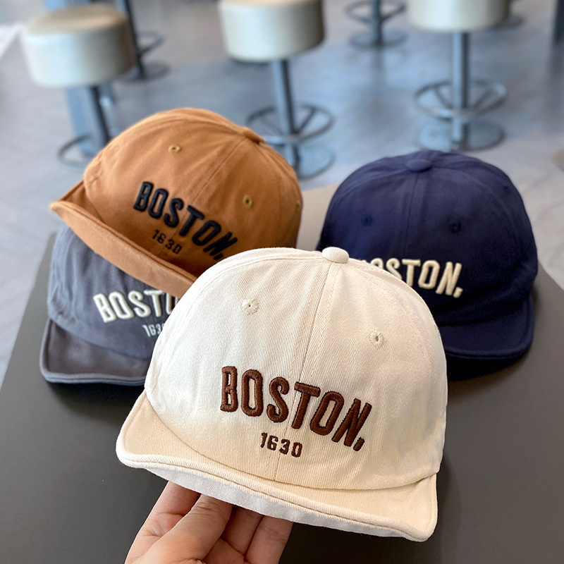 Embroidered Letter Soft Brim Children's Cap Spring Baby's Cap Soft Rim Outdoor Casual Letter Sunshade Hat