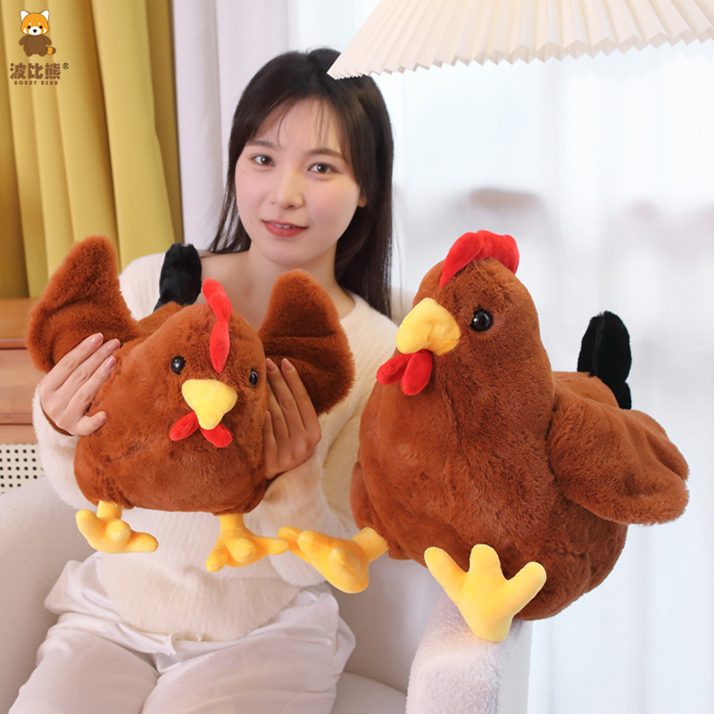 Simulation Creative Soft and Cute Skin-Friendly Two-Color Big Rooster Doll Plush Toy Doll Large Grabber Doll Cross-Border