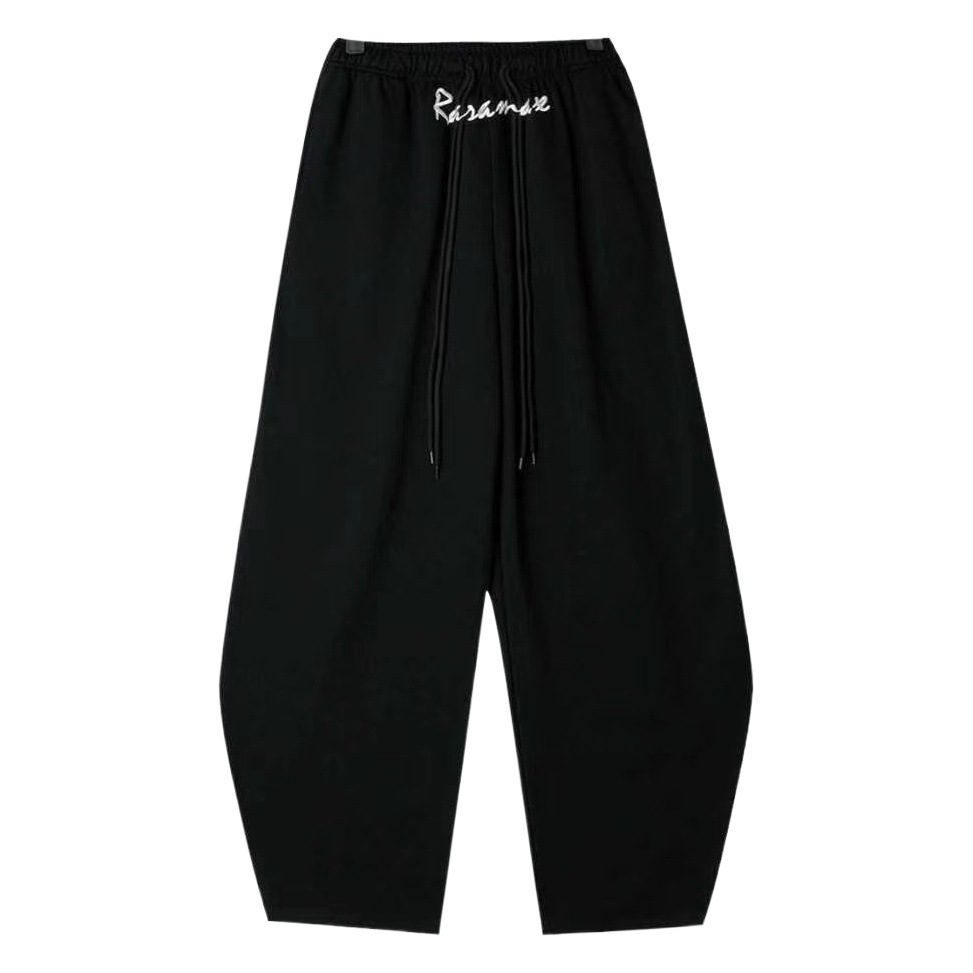 Cross-Border Southeast Asian Black Sports Casual Pants Women's Design Niche Autum Large Size Wide Leg Pants Banana Pants Sweatpants