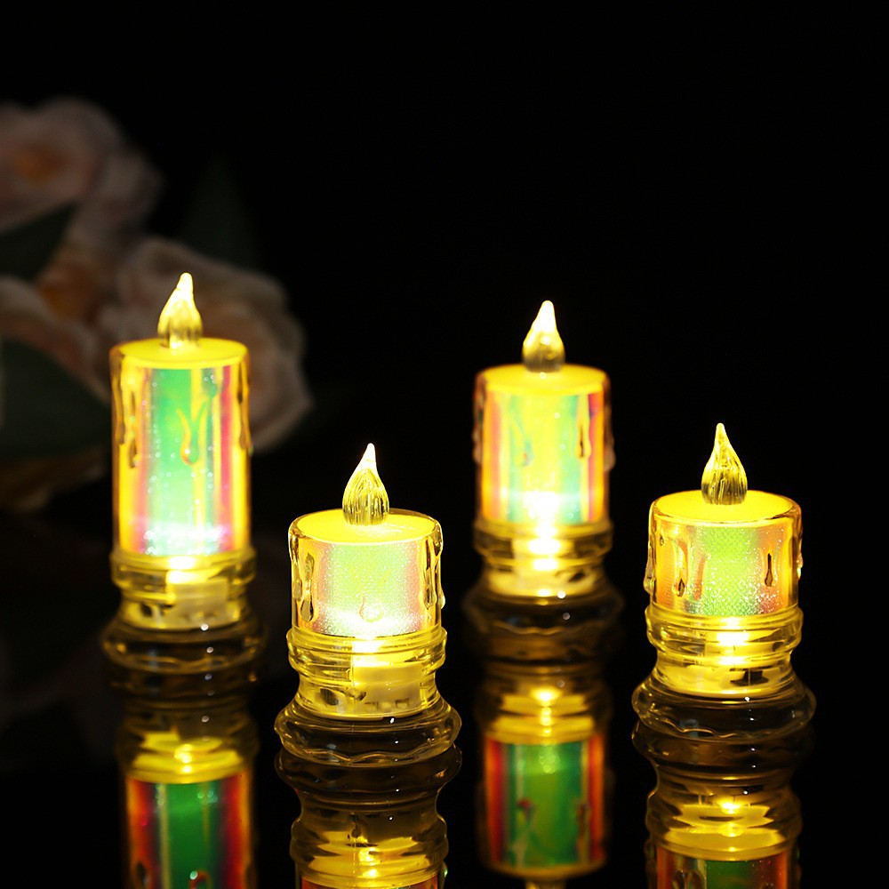Picture of Electronic Christmas small candle mini LED simulation transparent electronic candle lamp crystal candle holder birthday candle ornaments