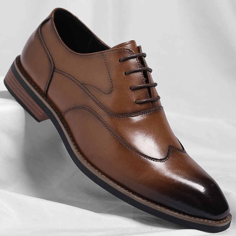 Wenzhou leather shoes men's low cross-border business leather shoes plus size European Oxford shoes suit shoes tide a generation of hair