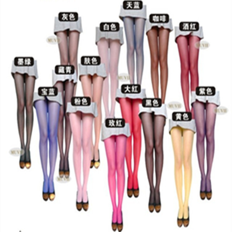 Picture of Summer Thin 20D Two-Way Core-Spun Silk Women's Pantyhose Colorfulful Plus Stockings Candy-Colorfuled Leggings Adult Socks
