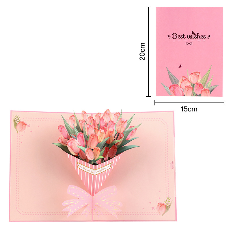 Picture of New Mother's Day Gift 3D Greeting Card Paper Carved Thank You Card Mother's Blessing Card Creative Cross-border Wholesale