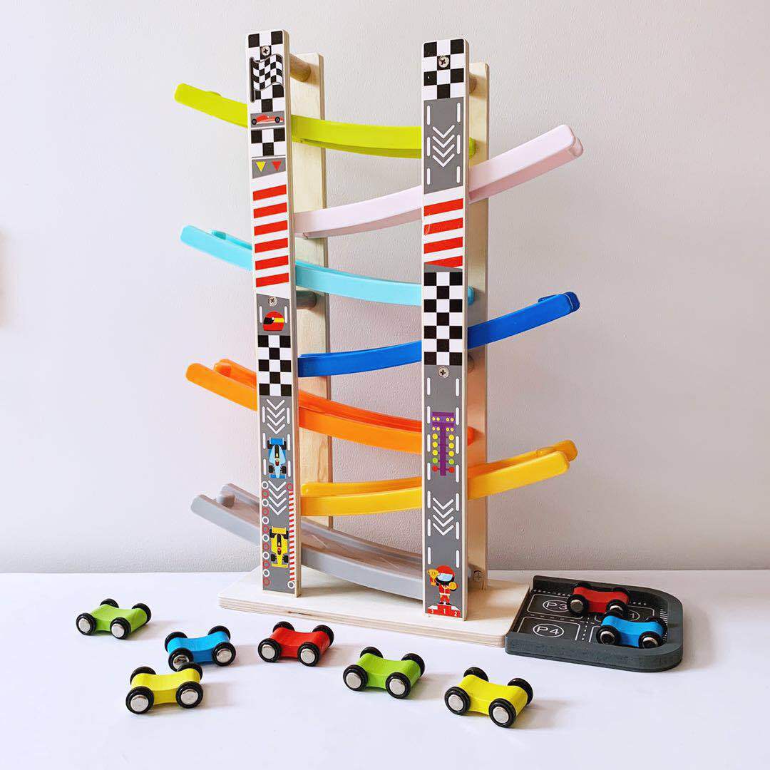 Picture of Wooden Children's Puller Boy Girl Baby Sliding Rail Car Car Speed Inertia Glider Toy