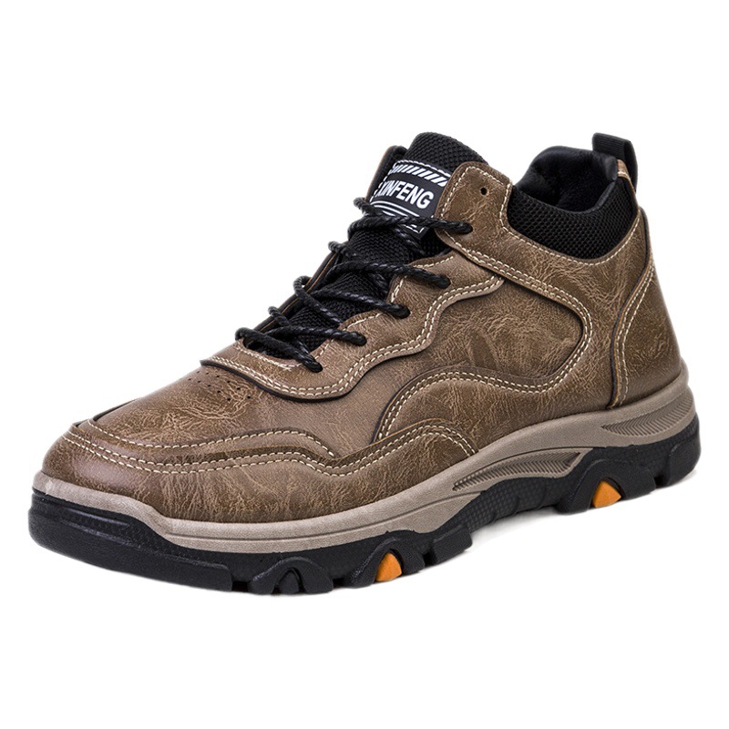 Cross-border Men's Casual Leather sneaker Light Men's Outdoor Mountaineering Leather Shoes Men's Foreign Trade Mountaineering Shoes