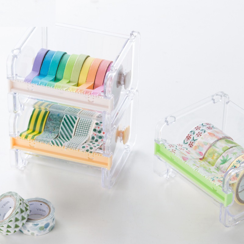 Picture of Cross-border office and paper tape cutter creative tape storage box student hand account tape sub-packing cutting clip