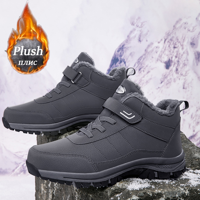 2025 cross-border new European and American men's anti-ski floor boots, winter warm shoes, snow boots