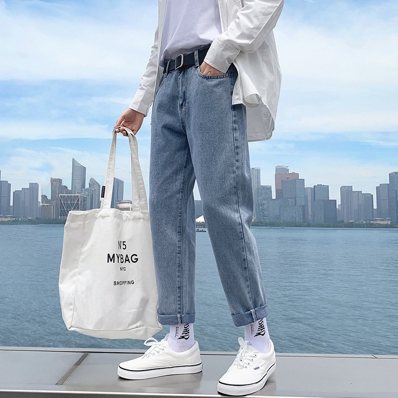 Picture of High waist jeans women's loose harem pants 2022autumn and winter casual straight slimming cropped radish daddy pants