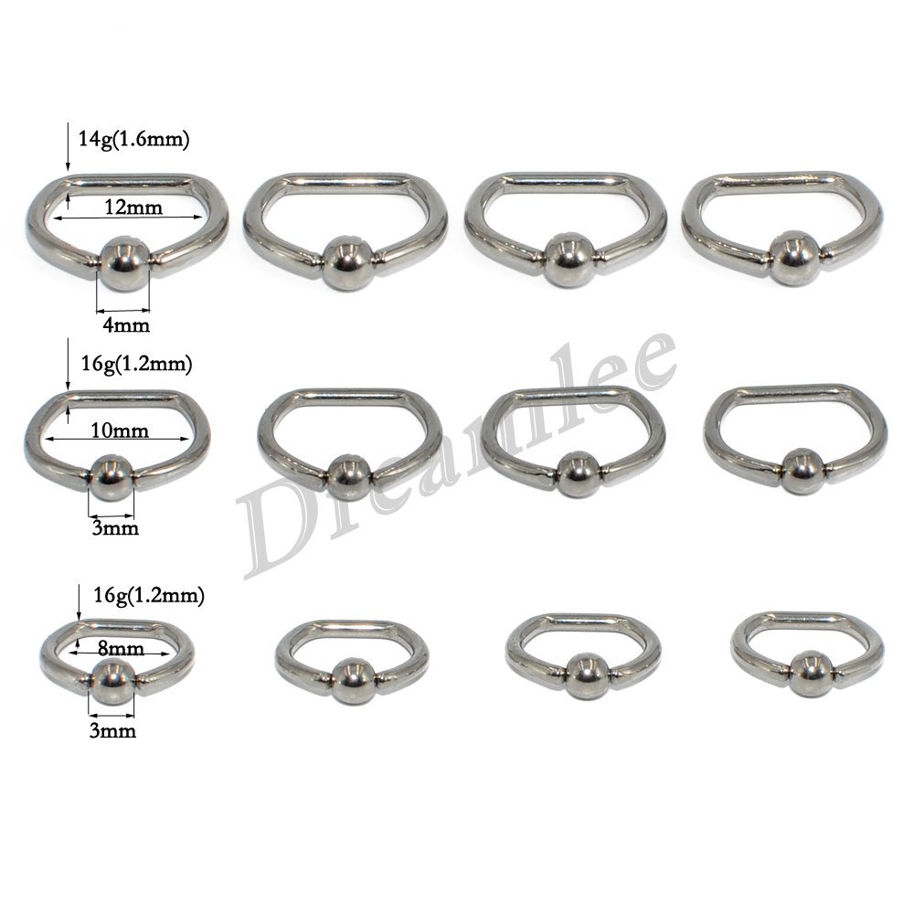 Picture of Luyue G23 Pure Titanium D-Shaped Nose Ring Bcr Ring Clip Ball Earrings Nipple Ring Lip Nail Pa Ring Cross-Border Piercing Jewelry