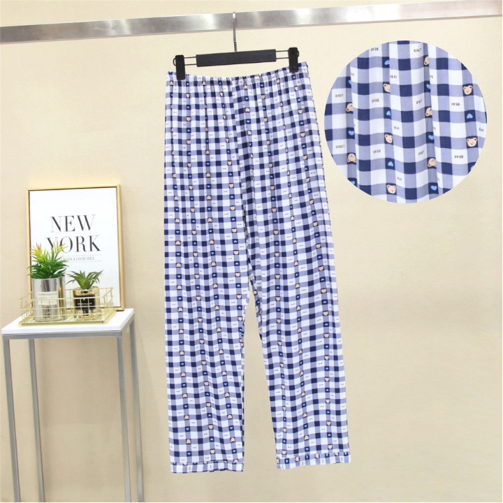 Picture of Pajama Pants Men's Summer Cotton Silk Thin Large Size Middle-Aged and Elderly Home Trousers Artificial Cotton Manufacturer Home Air-Conditioned Pants