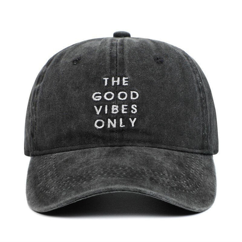 THE GOOD VIBES ONLY baseball cap washed old cotton peaked cap Street curved brim sunshade hat