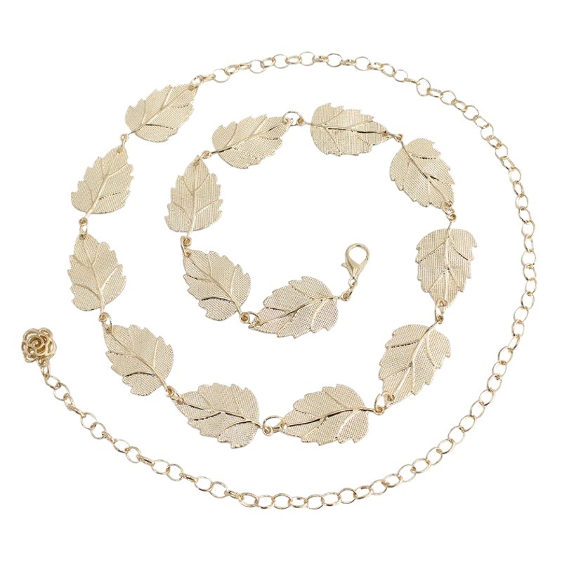 dress waist chain ladies metal leaf hook chain simple decorative thin belt three optional a generation of hair