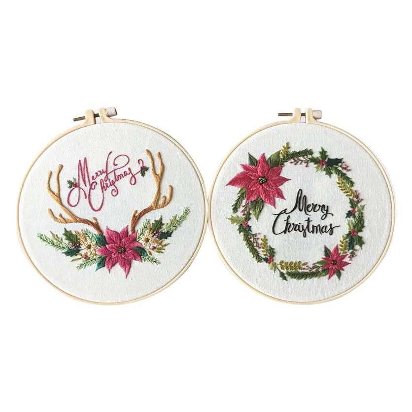 Original Christmas New embroidery diy handmade material bag cross-border British factory kit beginner thread embroidery Christmas
