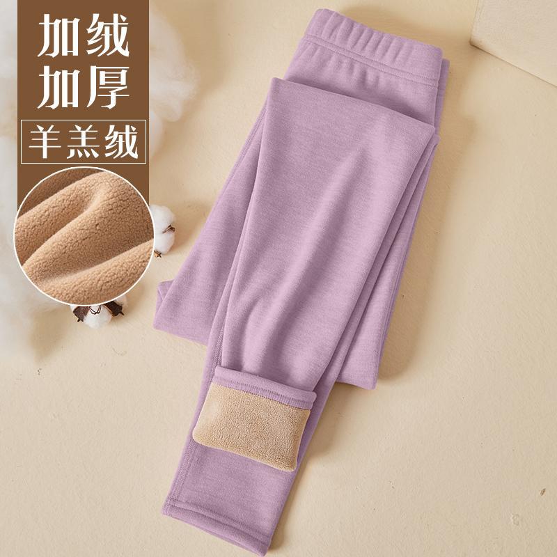 Picture of Lamb fleece leggings ladies 2025 new autumn and winter fleece-lined thickened tight outer wear warm velvet pants long Johns