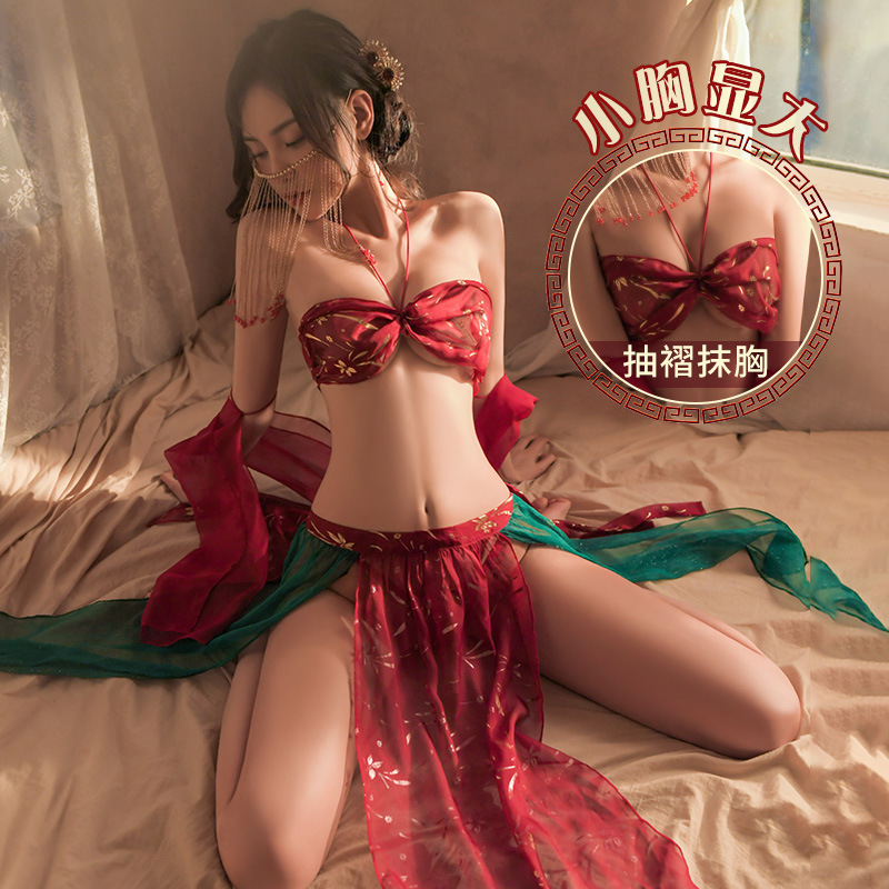 Sexy Underwear Perspective Passion Antique Dunhuang Temptation Bed Hanfu Non-undressing Bellyband Pajamas Sexy Female