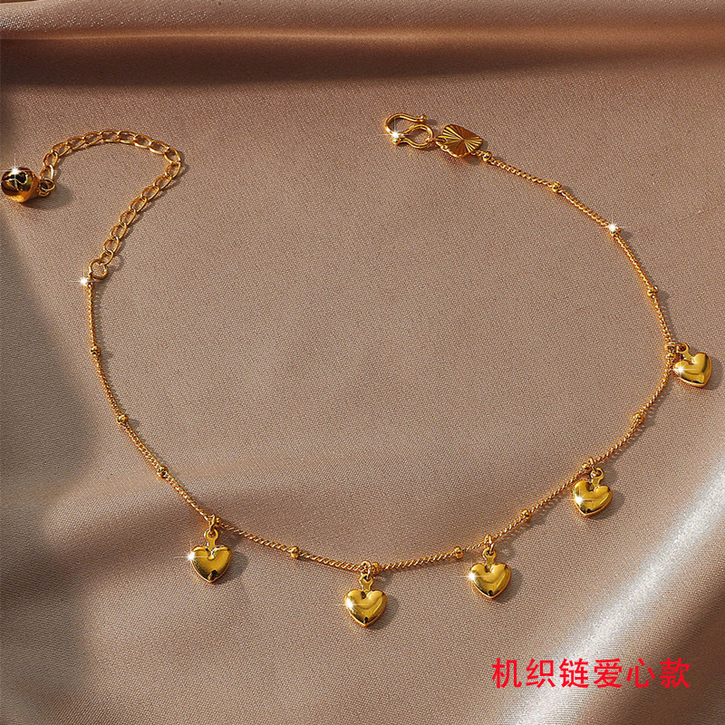 Picture of No fading foreign trade fashion simple tremolo with 24k plated gold anklet Vietnam gold love Bell anklet women