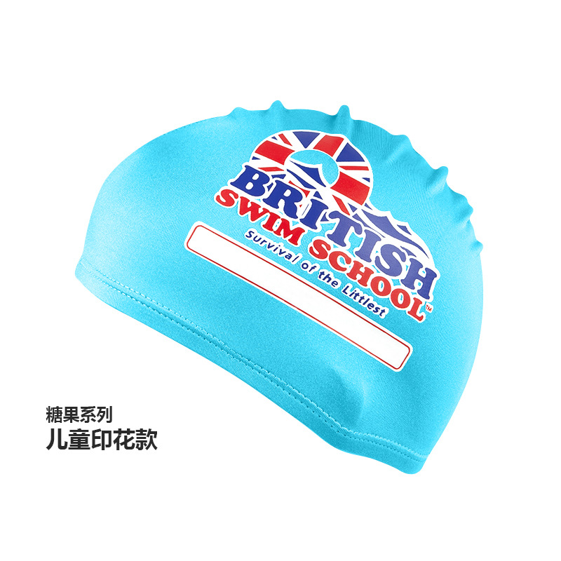 Picture of Swimming cap adult cloth cap swimming cap polyester nylon four needle six thread unisex large swimming belt paper card wholesale