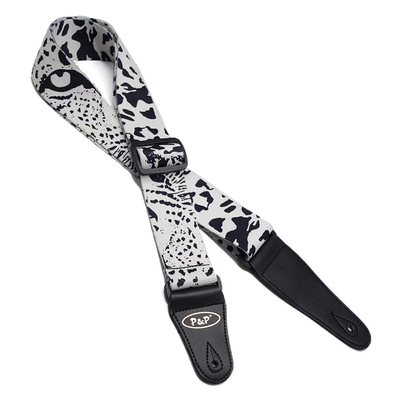 PP guitar strap printing super thick super soft black and white heat transfer folk electric guitar strap guitar strap