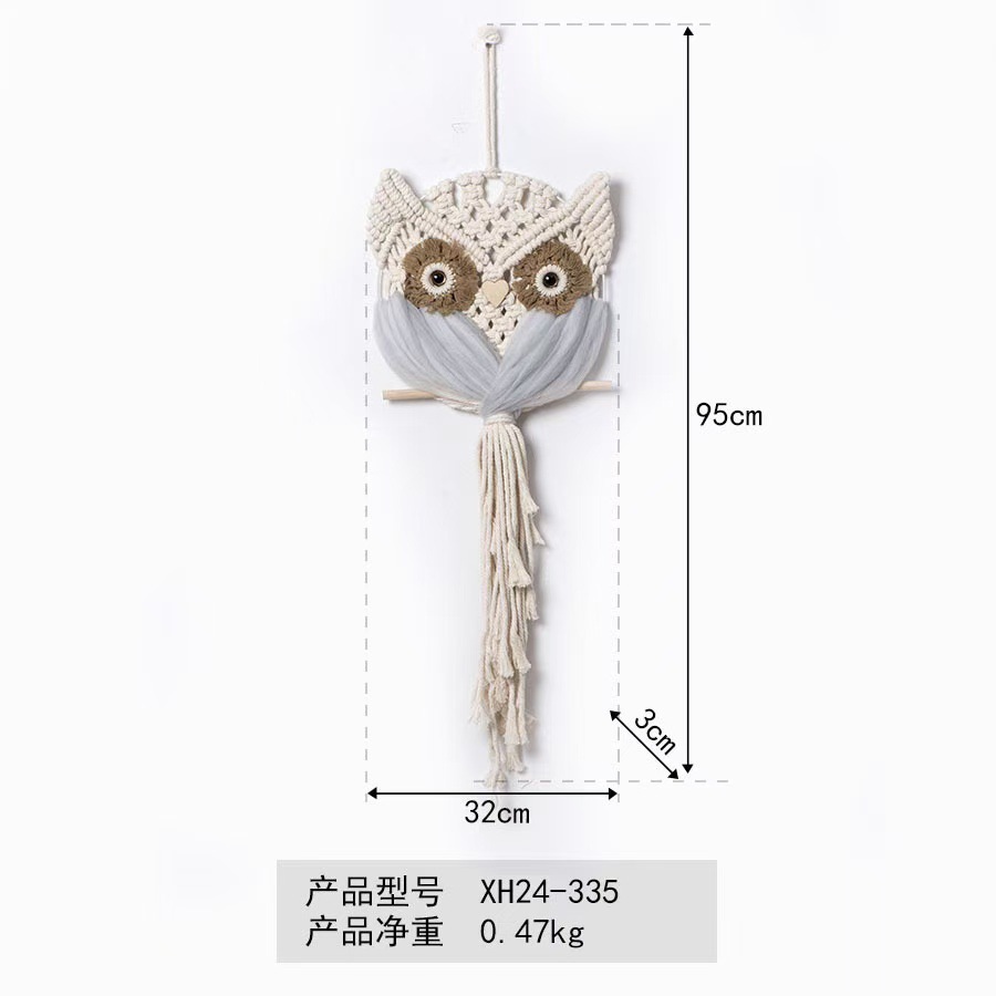 Picture of Cotton Rope Hand-woven Owl Pendant Bohemian Creative Wall-hanging Blanket Nordic Style Home Decoration Hanging Ornaments